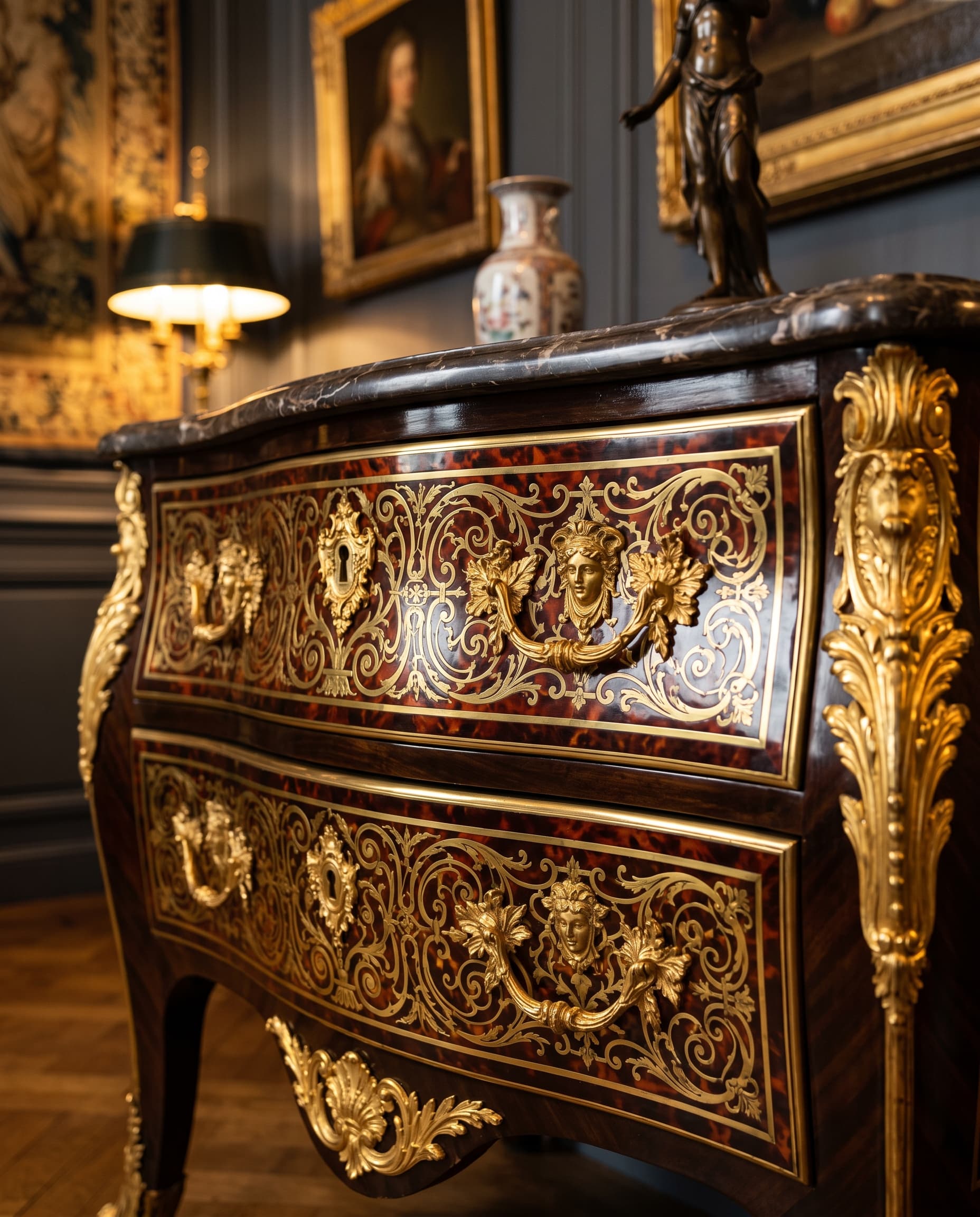 Restauration d'une commode Boulle Louis XIV — Collection privée, Strassen